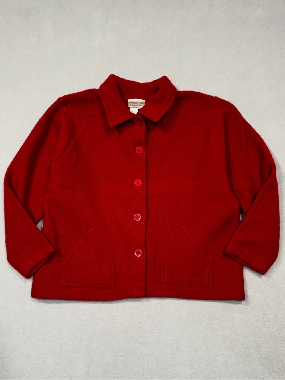 Vintage Coldwater Creek 100% Wool Button-Front Shacket Shirt Jacket Holiday